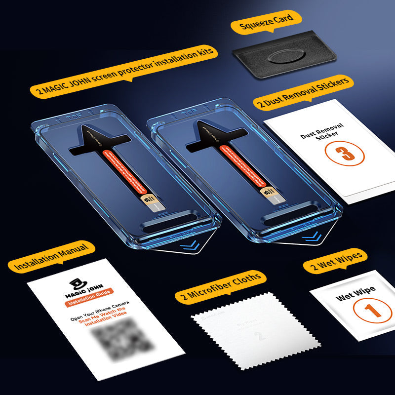 MAGIC JOHN iPhone Displayschutzfolie – Staubfrei ohne Blasen